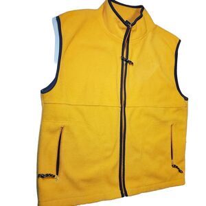 Free Country  Men's Safety Yellow Pocket‎ Fleece Vest Size Large Pre-Owned